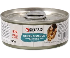 ONTARIO vištienos ir lašišos katėms 95 g