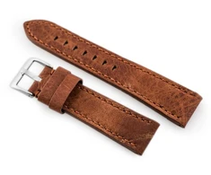 Pacific Laikrodis su odiniu dirželiu W48 - PREMIUM - tamsiai rudos spalvos I - 22 mm