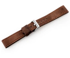 Pacific Laikrodis su odiniu dirželiu W48 - PREMIUM - tamsiai rudos spalvos II - 20 mm