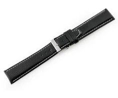Pacific W26 odinis laikrodžio dirželis – PREMIUM – juodas/baltas – 20 mm