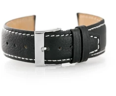 Pacific W26 odinis laikrodžio dirželis – PREMIUM – juodas/baltas – 22 mm