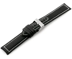 Pacific W34 odinis laikrodžio dirželis – PREMIUM – juodas/baltas – 24 mm