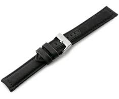Pacific W34 odinis laikrodžio dirželis – PREMIUM – juodas/juodas – 20 mm