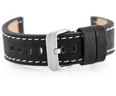 Pacific W48 odinis laikrodžio dirželis – PREMIUM – juodas/baltas – 22 mm