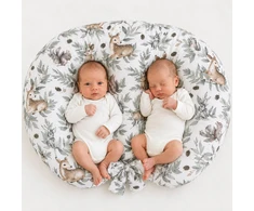 Pakaitinis užvalkalas Bobono Twin žindymo pagalvei – 100 % medvilnė – miško alyvuogių