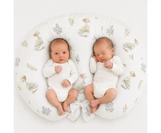 Pakaitinis užvalkalas Bobono Twin žindymo pagalvei – 100% medvilnė – žąsys