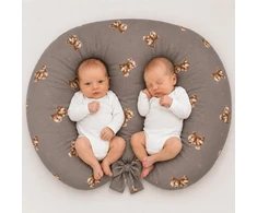 Pakaitinis užvalkalas Bobono Twin žindymo pagalvei – 100 % medvilnė – Toffee Teddy