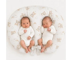 Pakaitinis užvalkalas Bobono Twin žindymo pagalvei – 100% medvilnė – vaivorykštinis meškiukas