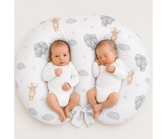 Pakaitinis užvalkalas Bobono Twin žindymo pagalvei – 100 % medvilnė – meškiukas (POSZ-FAS-TWINS-1116)