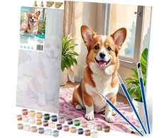 Paveikslas tapybai pagal skaičius 40x50 cm Massido Corgi šuo