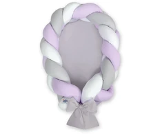 My Sweet Baby Pintas kūdikio lizdas 2in1, baltas–lilac–pilkas