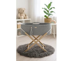 My Sweet Baby Pintas kūdikio lopšys BOHO su stoveliu, tamsiai pilkas