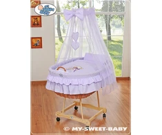 My Sweet Baby Pintas kūdikio lopšys su uždanga meškiukas su kaspinu, alyvinis