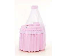 Pintas kūdikio lopšys su uždanga naujagimiui rožinis Little Princess