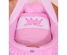 Pintas kūdikio lopšys su uždanga naujagimiui rožinis Little Princess