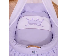 Pintas kūdikio lopšys su uždanga naujagimiui alyvinis Little Prince