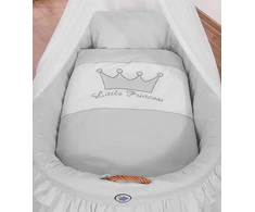 Pintas kūdikio lopšys su uždanga, pilkas Little Prince Princess