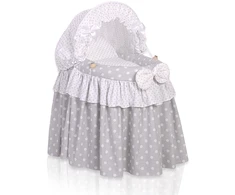 My Sweet Baby Lėlės pintas lopšys su stogeliu – pilkas