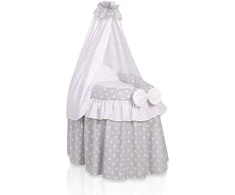My Sweet Baby Lėlių pintinė lovelė su uždangalu – pilka