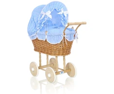 My Sweet Baby Medinis lėlių vežimėlis su mėlyva patalyne