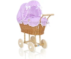 Pinti lėlių vežimėlis My Sweet Baby NATALIA natural su alyvine patalyne (modelis 1699-534)