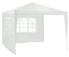 Sodo paviljonas su 2 sienomis, 3 x 3 m, baltas, Plonos
