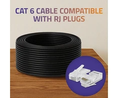Qoltec CAT6 UTP tinklo kabelis 50m juodas