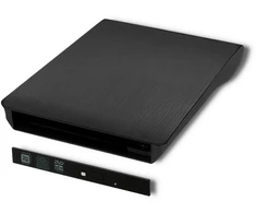 Qoltec išorinis USB 3.0 9,5 mm SATA optinio disko dėklas su integruotu laidu