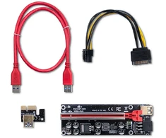 QOLTEC 55508 Riser PCI-E 1x - 16x USB 3.0 ver. 009S Plus SATA / PCI-E 6 pin