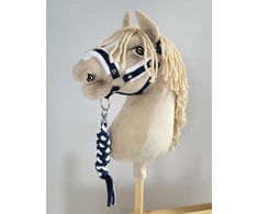 Super Hobby Horse Hobio arklio kantaras su balta pūkuota apdaila ir pavadžiu