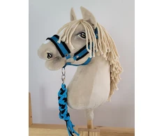 Super Hobby Horse Hobio arklio kantaras A3 su juoda kailine apdaila ir pavadžiu (juoda-turkio)
