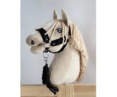 Super Hobby Horse Hobio žirgo kantaras ir pavadys – juoda spalva