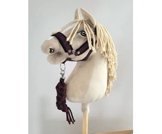 Super Hobby Horse Hobio žirgo kantaras su juoda kailine apdaila ir pavadžiu