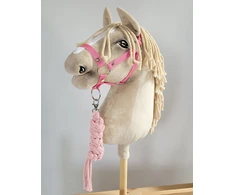 Super Hobby Horse Hobby Horse skirtas rožinis kamanų ir pavadžio rinkinys
