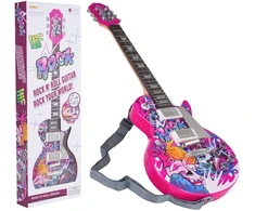 Ramiz Rožinė elektrinė gitaros rinkinys vaikams