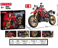 Raudonas motociklo plytų rinkinys 729 vnt