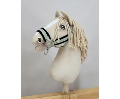 Super Hobby Horse Reguliuojamas kantaras hobi arkliukui A3 – šalavijų spalvos su juoda pūkuota apdaila