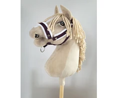 Super Hobby Horse Reguliuojamas kantaras hobi arkliukui – slyvinis su balta pūkine apdaila