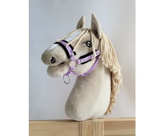 Super Hobby Horse Reguliuojamas kantaras hobi arkliukui – violetinis su juoda pūkine apdaila