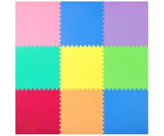 Ricokids Dėlionių kilimėlis iš putplasčio, 180x180 cm, 9 vnt., įvairiaspalvis