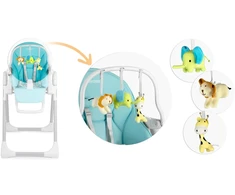Ricokids Vaikiška kėdutė su staliuku, mėlyna „Belo“ šokdynė + apsauginis lankelis
