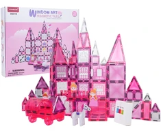 Rožinė princesė magnetinių blokelių rinkinys 126 vnt