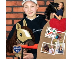 Skippi Didelis žaislinis jojamas arklys su pavadžiais, vaikams nuo 3 metų, skatina judrią veiklą