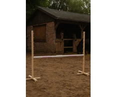Šuolių kartis hobby horse sportui šviesiai rožinė 160 cm