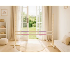 Šuolių kliūtis hobiarkliams 160×120 cm su dviem kartelėmis rožinė ir alyvinė
