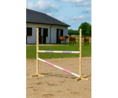 Šuolių kliūtis Hobby Horse 120 cm su dviem kartimis rožinė ir violetinė