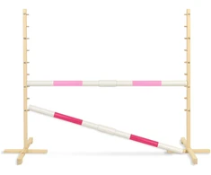 Šuolių kliūtis hobby horse 160 cm rožinė su dviem kartelėmis