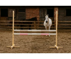 Šuolių kliūtis hobby horse 160×120 cm smėlio ir šviesiai rožinė