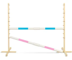 Šuolių kliūtis Hobby Horse 160×120 cm su dviem kartelėmis mėlyna ir rožinė