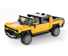 Techniniai konstruktoriaus blokeliai 1:30 Hummer EV geltoni